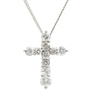 ノンブランド NON BRAND ダイヤ クロスペンダント プラチナシルバー Pt900 ダイヤモンド Pt850 ネックレス 十字架 10石 10P