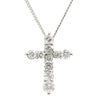 ノンブランド NON BRAND ダイヤ クロスペンダント プラチナシルバー Pt900 ダイヤモンド Pt850 ネックレス 十字架 10石 10P