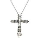 ノンブランド NON BRAND ダイヤ クロスペンダント プラチナシルバー Pt900 ダイヤモンド Pt850 ネックレス 十字架 10石 10P