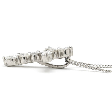 ノンブランド NON BRAND ダイヤ クロスペンダント プラチナシルバー Pt900 ダイヤモンド Pt850 ネックレス 十字架 10石 10P
