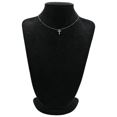 ノンブランド NON BRAND ダイヤ クロスペンダント プラチナシルバー Pt900 ダイヤモンド Pt850 ネックレス 十字架 10石 10P