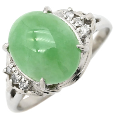 ノンブランド NON BRAND ヒスイ ダイヤリング プラチナシルバー Pt900 ヒスイ ダイヤモンド リング 指輪 翡翠 16号