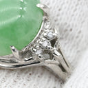 ノンブランド NON BRAND ヒスイ ダイヤリング プラチナシルバー Pt900 ヒスイ ダイヤモンド リング 指輪 翡翠 16号