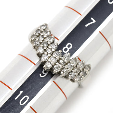 ノンブランド NON BRAND ダイヤリング プラチナシルバー Pt900 ダイヤモンド リング 指輪 V字 Vライン 8号