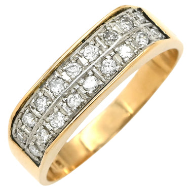 ノンブランド NON BRAND コンビダイヤ リング イエローゴールドXプラチナシルバー K18YG Pt900 ダイヤモンド リング 指輪 一文字 18K YG Pt 11号