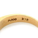 ノンブランド NON BRAND コンビダイヤ リング イエローゴールドXプラチナシルバー K18YG Pt900 ダイヤモンド リング 指輪 一文字 18K YG Pt 11号