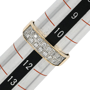 ノンブランド NON BRAND コンビダイヤ リング イエローゴールドXプラチナシルバー K18YG Pt900 ダイヤモンド リング 指輪 一文字 18K YG Pt 11号