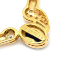 ノンブランド NON BRAND ダイヤ ブルーサファイア ペンダント イエローゴールド K18YG ダイヤモンド ブルーサファイア ネックレス オーバルカボションカット