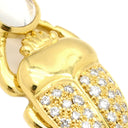 ノンブランド NON BRAND ムーンストーン ダイヤペンダント イエローゴールド K18YG ダイヤモンド ムーンストーン ネックレス スカラベモチーフ 750 18K