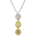 ノンブランド NON BRAND 3連 ダイヤペンダント ホワイトゴールドXイエローゴールドXピンクゴールド K18YG K18PG K18WG ダイヤモンド ネックレス 750 18K 3カラー