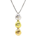 ノンブランド NON BRAND 3連 ダイヤペンダント ホワイトゴールドXイエローゴールドXピンクゴールド K18YG K18PG K18WG ダイヤモンド ネックレス 750 18K 3カラー