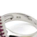 ノンブランド NON BRAND ルビー ダイヤ リング ホワイトゴールド×ピンクルビー K18WG ルビー ダイヤモンド リング 指輪 ひし形 ダイヤ 四角 角型 750 K18 WG 12号