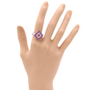 ノンブランド NON BRAND ルビー ダイヤ リング ホワイトゴールド×ピンクルビー K18WG ルビー ダイヤモンド リング 指輪 ひし形 ダイヤ 四角 角型 750 K18 WG 12号