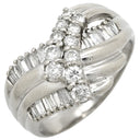 ノンブランド NON BRAND ダイヤリング プラチナシルバー Pt900 ダイヤモンド リング 指輪 V字 Vライン 16号