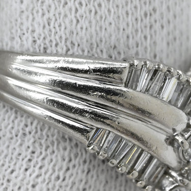 ノンブランド NON BRAND ダイヤリング プラチナシルバー Pt900 ダイヤモンド リング 指輪 V字 Vライン 16号