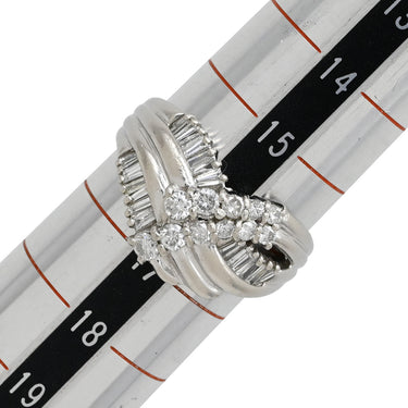 ノンブランド NON BRAND ダイヤリング プラチナシルバー Pt900 ダイヤモンド リング 指輪 V字 Vライン 16号