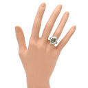 ノンブランド NON BRAND クリソベリル キャッツアイ ダイヤ リング プラチナシルバー Pt900 クリソベリルキャッツアイ ダイヤモンド リング 指輪 猫目石 プラチナ 日付・イニシャルの刻印あり 8号