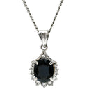 ノンブランド NON BRAND サファイア ダイヤモンド プラチナシルバー Pt900 Pt850 サファイア ダイヤモンド ネックレス Pt850 Pt900 ドロップ ペンダント ダイヤ 青