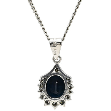 ノンブランド NON BRAND サファイア ダイヤモンド プラチナシルバー Pt900 Pt850 サファイア ダイヤモンド ネックレス Pt850 Pt900 ドロップ ペンダント ダイヤ 青