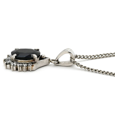 ノンブランド NON BRAND サファイア ダイヤモンド プラチナシルバー Pt900 Pt850 サファイア ダイヤモンド ネックレス Pt850 Pt900 ドロップ ペンダント ダイヤ 青