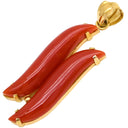 ノンブランド NON BRAND 珊瑚 イエローゴールド K18YG 珊瑚 ペンダントトップ 赤 血赤サンゴ