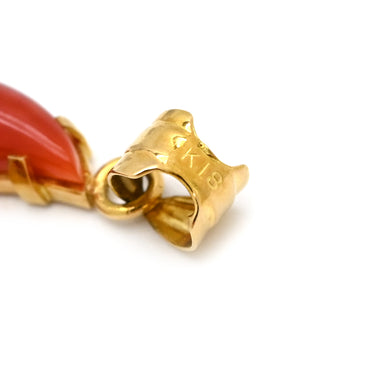 ノンブランド NON BRAND 珊瑚 イエローゴールド K18YG 珊瑚 ペンダントトップ 赤 血赤サンゴ