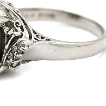 ノンブランド NON BRAND 黒蝶パール ダイヤリング プラチナシルバー Pt900 パール ダイヤモンド リング 指輪 1粒 1P 12号