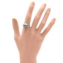 ノンブランド NON BRAND 黒蝶パール ダイヤリング プラチナシルバー Pt900 パール ダイヤモンド リング 指輪 1粒 1P 12号