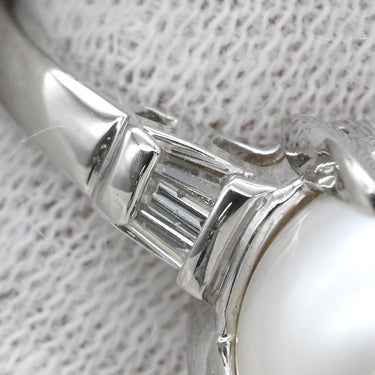 ノンブランド NON BRAND 白蝶パール ダイヤリング プラチナシルバー Pt900 パール ダイヤモンド リング 指輪 1粒 1P 13号