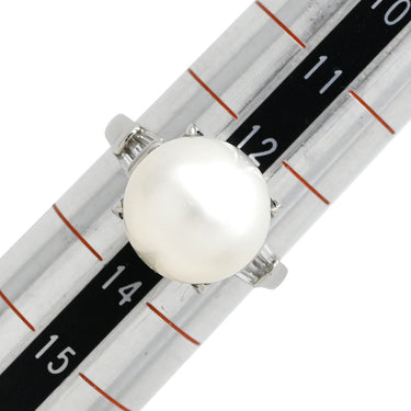 ノンブランド NON BRAND 白蝶パール ダイヤリング プラチナシルバー Pt900 パール ダイヤモンド リング 指輪 1粒 1P 13号