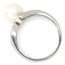 ノンブランド NON BRAND パール ダイヤリング プラチナシルバー Pt900 パール ダイヤモンド リング 指輪 1粒 1P 12号