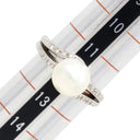 ノンブランド NON BRAND パール ダイヤリング プラチナシルバー Pt900 パール ダイヤモンド リング 指輪 1粒 1P 12号