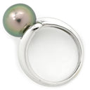 ノンブランド NON BRAND 黒蝶パール ダイヤリング ホワイトゴールド K18WG パール ダイヤモンド リング 指輪 1粒 1P 11号