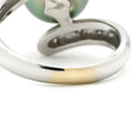 ノンブランド NON BRAND 黒蝶パール ダイヤリング ホワイトゴールド K18WG パール ダイヤモンド リング 指輪 1粒 1P 11号