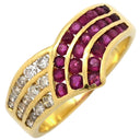 ノンブランド NON BRAND ルビー ダイヤ リング イエローゴールド K18YG ルビー ダイヤモンド リング 指輪 Au750 18K 18金 レッド 赤 10.5号