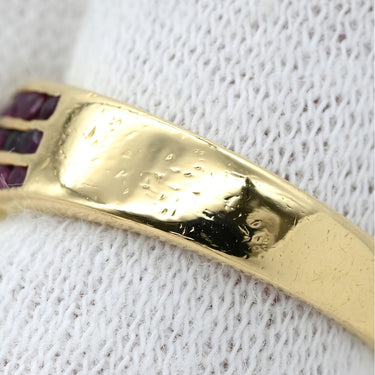 ノンブランド NON BRAND ルビー ダイヤ リング イエローゴールド K18YG ルビー ダイヤモンド リング 指輪 Au750 18K 18金 レッド 赤 10.5号