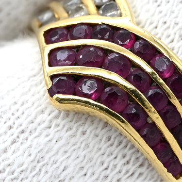 ノンブランド NON BRAND ルビー ダイヤ リング イエローゴールド K18YG ルビー ダイヤモンド リング 指輪 Au750 18K 18金 レッド 赤 10.5号