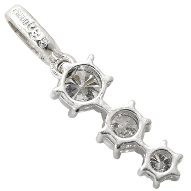 ノンブランド NON BRAND ダイヤ プラチナシルバー Pt900 ダイヤモンド ペンダントトップ 3石 3連 ドロップ