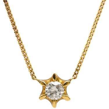 ノンブランド NON BRAND ダイヤペンダント イエローゴールド K18YG ダイヤモンド ネックレス 750 18K 1P 1粒