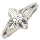 ノンブランド NON BRAND ダイヤ 立爪リング プラチナシルバー Pt900 ダイヤモンド リング 指輪 1P フラワーモチーフ 7号