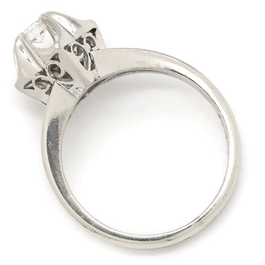 ノンブランド NON BRAND ダイヤ 立爪リング プラチナシルバー Pt900 ダイヤモンド リング 指輪 1P フラワーモチーフ 7号