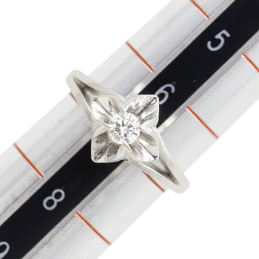 ノンブランド NON BRAND ダイヤ 立爪リング プラチナシルバー Pt900 ダイヤモンド リング 指輪 1P フラワーモチーフ 7号