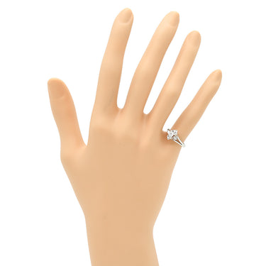 ノンブランド NON BRAND ダイヤ 立爪リング プラチナシルバー Pt900 ダイヤモンド リング 指輪 1P フラワーモチーフ 7号