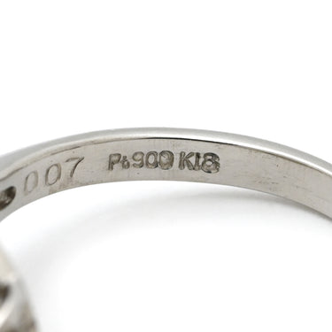 ノンブランド NON BRAND ダイヤリング プラチナシルバーXイエローゴールド Pt900 K18YG ダイヤモンド リング 指輪 コンビリング 10.5号