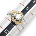 ノンブランド NON BRAND ダイヤリング プラチナシルバーXイエローゴールド Pt900 K18YG ダイヤモンド リング 指輪 コンビリング 10.5号