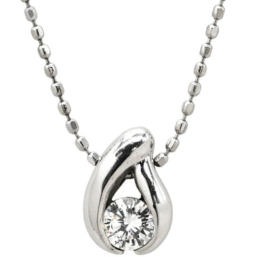 ノンブランド NON BRAND ダイヤペンダント ホワイトゴールド K18WG ダイヤモンド ネックレス 1P 一粒 18K WG Au750 雫