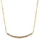 ノンブランド NON BRAND ダイヤペンダント イエローゴールド K18YG ダイヤモンド ネックレス 15P 15石 一文字