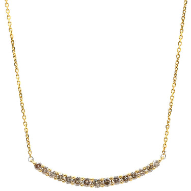 ノンブランド NON BRAND ダイヤペンダント イエローゴールド K18YG ダイヤモンド ネックレス 15P 15石 一文字