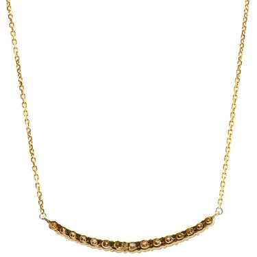 ノンブランド NON BRAND ダイヤペンダント イエローゴールド K18YG ダイヤモンド ネックレス 15P 15石 一文字