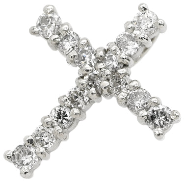 ノンブランド NON BRAND クロス ダイヤ プラチナシルバー Pt900 ダイヤモンド ペンダントトップ 十字架 ネックレストップ